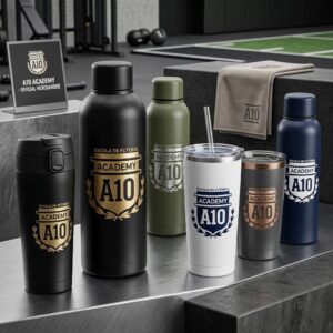 Linha Térmica Oficial A10 Academy – Garrafas e Copos Premium